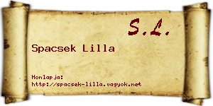 Spacsek Lilla névjegykártya