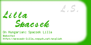 lilla spacsek business card